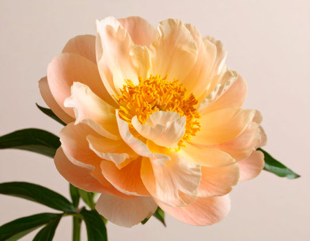 Peony flower on a white background, close-up, macroの素材