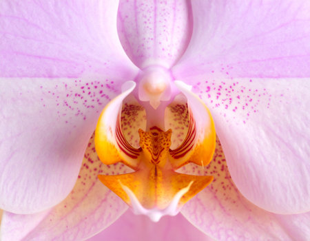 Close-up of a pink orchid flower (Phalaenopsis)の素材
