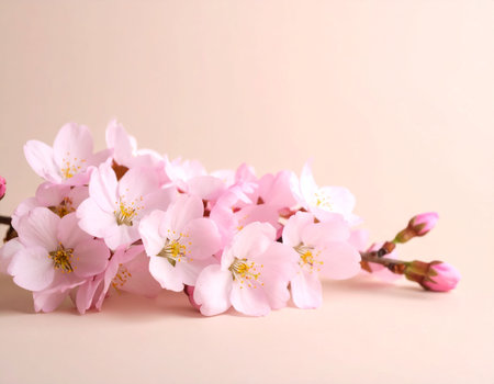 cherry blossom on pink background, cherry blossoms in springの素材