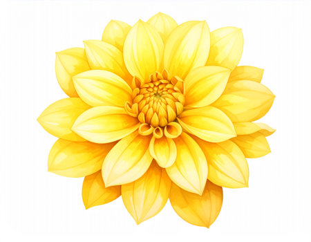 Yellow dahlia flower isolated on white background. Vector illustration.の素材