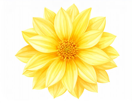 Beautiful yellow dahlia flower isolated on the white background.の素材
