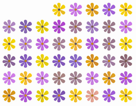 colorful flower pattern on a white background, vector illustration design.の素材