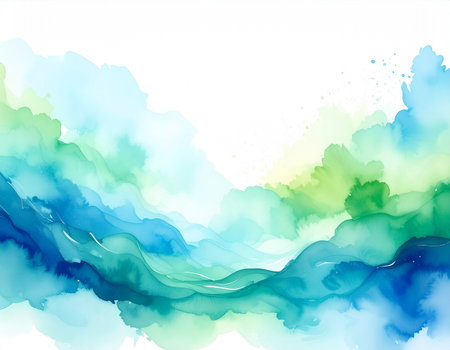 Abstract watercolor background. Digital art painting. Vector Illustration.の素材