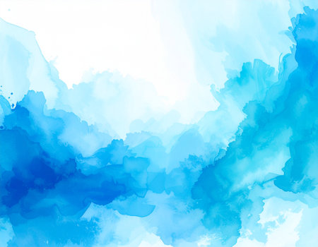 Abstract blue watercolor background for your design. Digital art painting.の素材