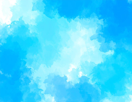 Abstract blue watercolor background. Digital art painting. Vector illustration.の素材