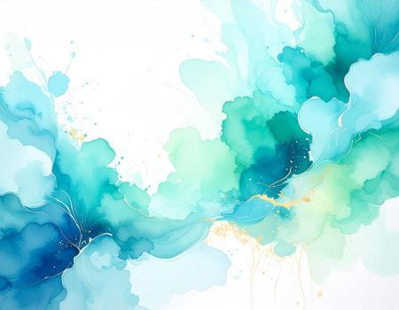 Abstract blue watercolor background. Vector illustration for your design. EPS10の素材