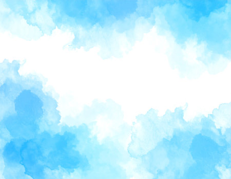 Abstract blue watercolor background. Digital art painting. Vector illustration.の素材
