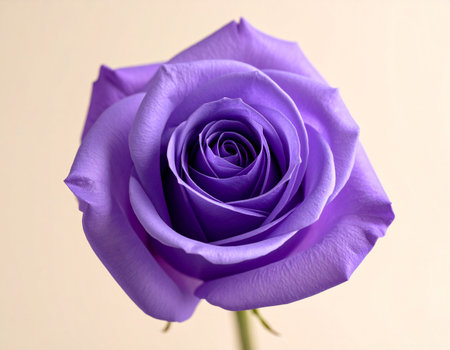 Purple rose on white background. Close up. Macro shot.の素材