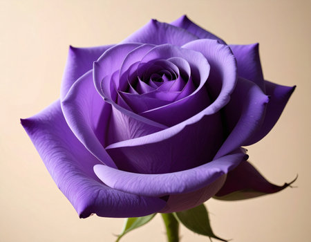 purple rose on beige background, close up, macro photoの素材