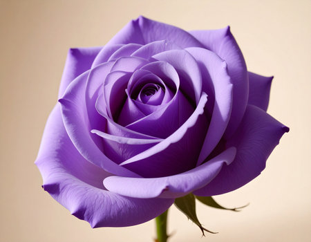 purple rose on a beige background close-up macro photographyの素材