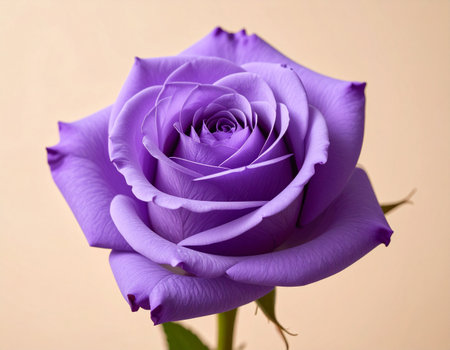 purple rose on a beige background close-up macro photographyの素材