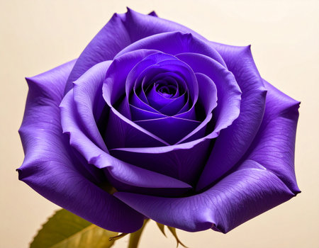 Purple rose on white background. Close-up. Studio shot.の素材