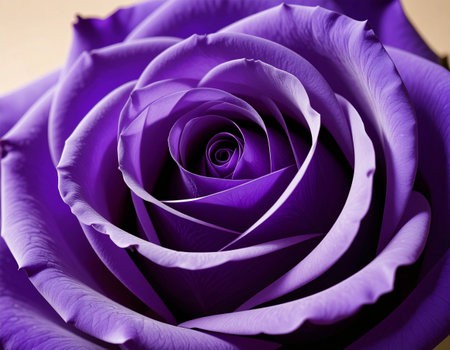 Purple rose close up on white background. Shallow depth of field.の素材
