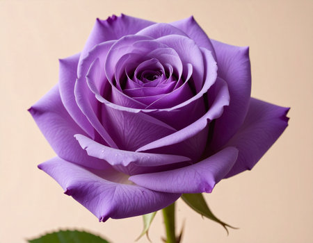 purple rose on a beige background close-up macro photographyの素材