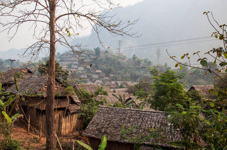 house for temporary shelters at thailandの写真素材