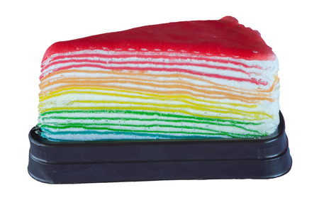 rainbow crepe cakeの写真素材