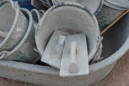 bucket for pour the cement for constructionの写真素材