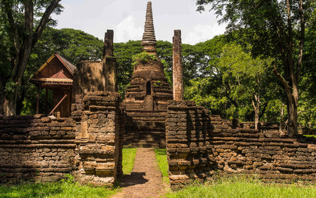 Wat nang pra ya at Sisatchanalai historical park ,Sukhothai province, Thailandの写真素材
