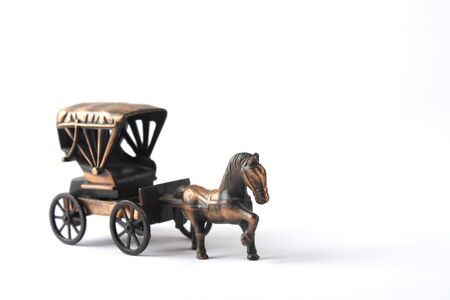 Close up of Toy Carriage with white backgroundの写真素材