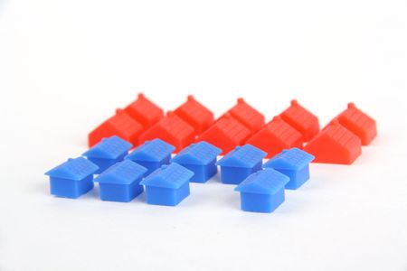 -Show different little house with white backgroundの写真素材