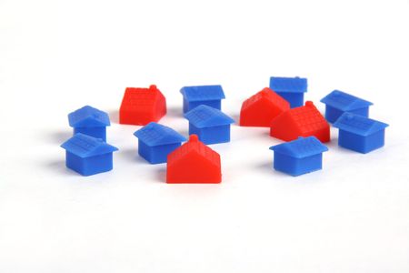 -Show different little house with white backgroundの写真素材
