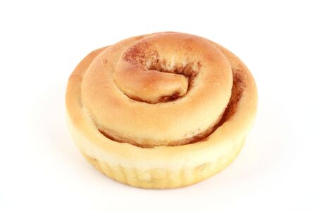 Top view one Bread on a white backgroundの写真素材
