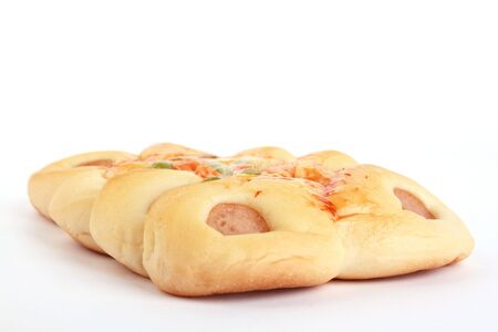 front view one Bread isolated on a white backgroundの写真素材
