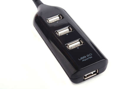 Close up USB 4 Ports isolated on white backgroundの写真素材
