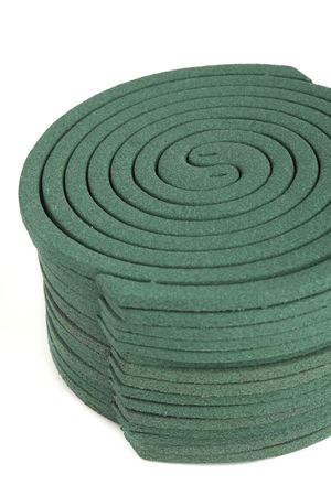 Close up Mosquito coil isolated on white backgroundの写真素材