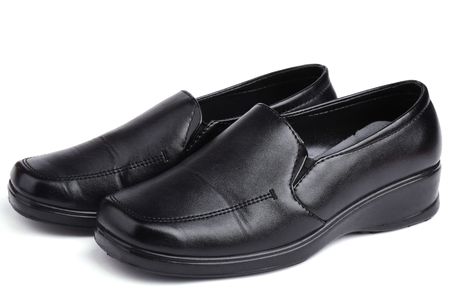 A man leather shoe isolated on white backgroundの写真素材