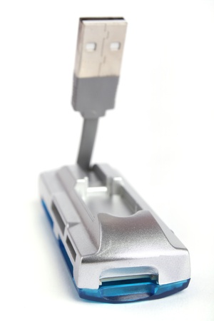 Card reader isolated on a white background Note: shallow dof. Focus on word の写真素材