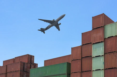 container box in logistic zoneの写真素材