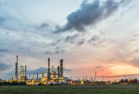petrochemical plant with sunrise