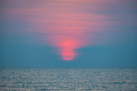 Beautiful sunset over sea, Twilight sky.の写真素材