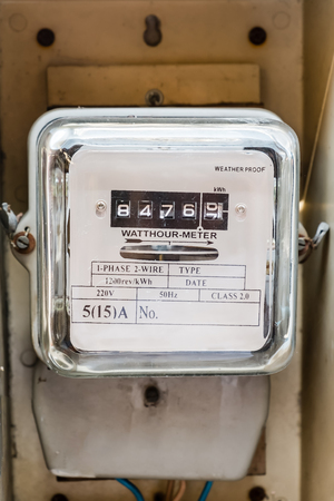 Watt hour/Electric meters in box. measurement tool.の写真素材