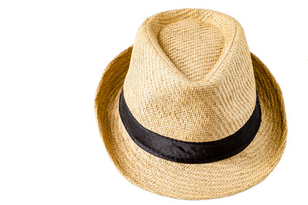 Straw hat isolated on white background. selective focus.の写真素材