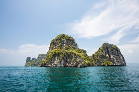 Adventure tourism on koh hong beach in Krabi, Thailandの写真素材