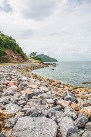  Protect coastal waves , Path around the shorelineの写真素材