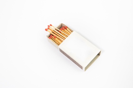 top view matchbox on white