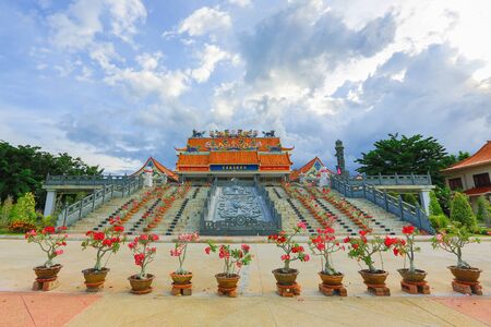 Wat Guan Yin temple in Thailand waterfront.のeditorial素材