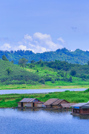 Houses along the river naturallyの写真素材