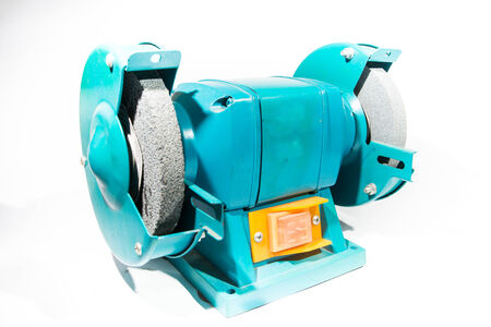 Electric grinder on white backgroundの写真素材