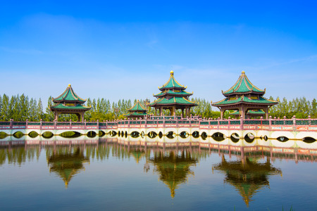 Chinese pavilion bridge in Thailand