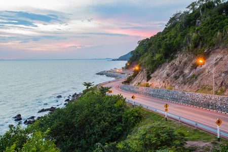 kung kraben a beautiful road to the beach is a major attraction in Chanthaburi Thailand.timelapseの写真素材