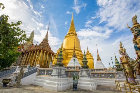 Wat Phra Kaew, Temple of the Emerald Buddha, beautiful architecture landmark Bangkok, Asia Thailand.のeditorial素材