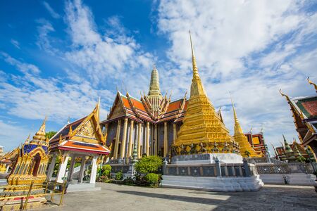 Wat Phra Kaew, Temple of the Emerald Buddha, beautiful architecture landmark Bangkok, Asia Thailand.のeditorial素材