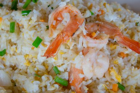 Fried Rice Fried Shrimp Thai style food is a popular fast food.の写真素材