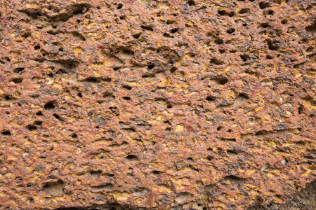 Laterite stone, stone used to build a wall Historical monuments in the past.の写真素材