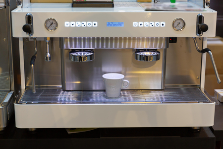Modern coffee maker in coffee shop  Can make many types of coffeeの写真素材