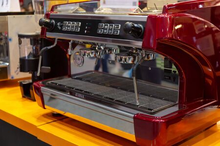 Modern coffee maker in coffee shop  Can make many types of coffeeの写真素材